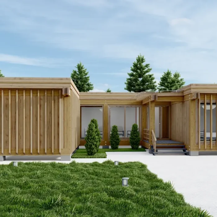 Зростаючий модульний будинок в фахверковому стилі BELECO 90-4 темний
